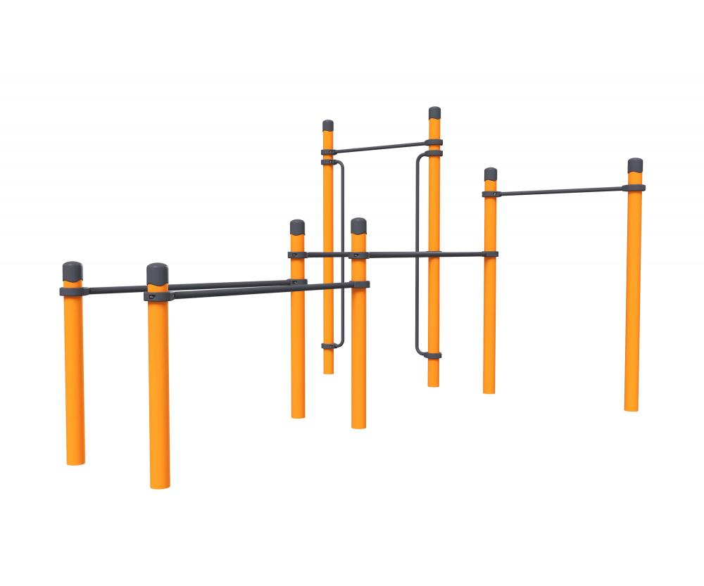 2 турника, брусья стандарт, брусья разноширокие и вертикальные поручни для ОВ «Исполин»