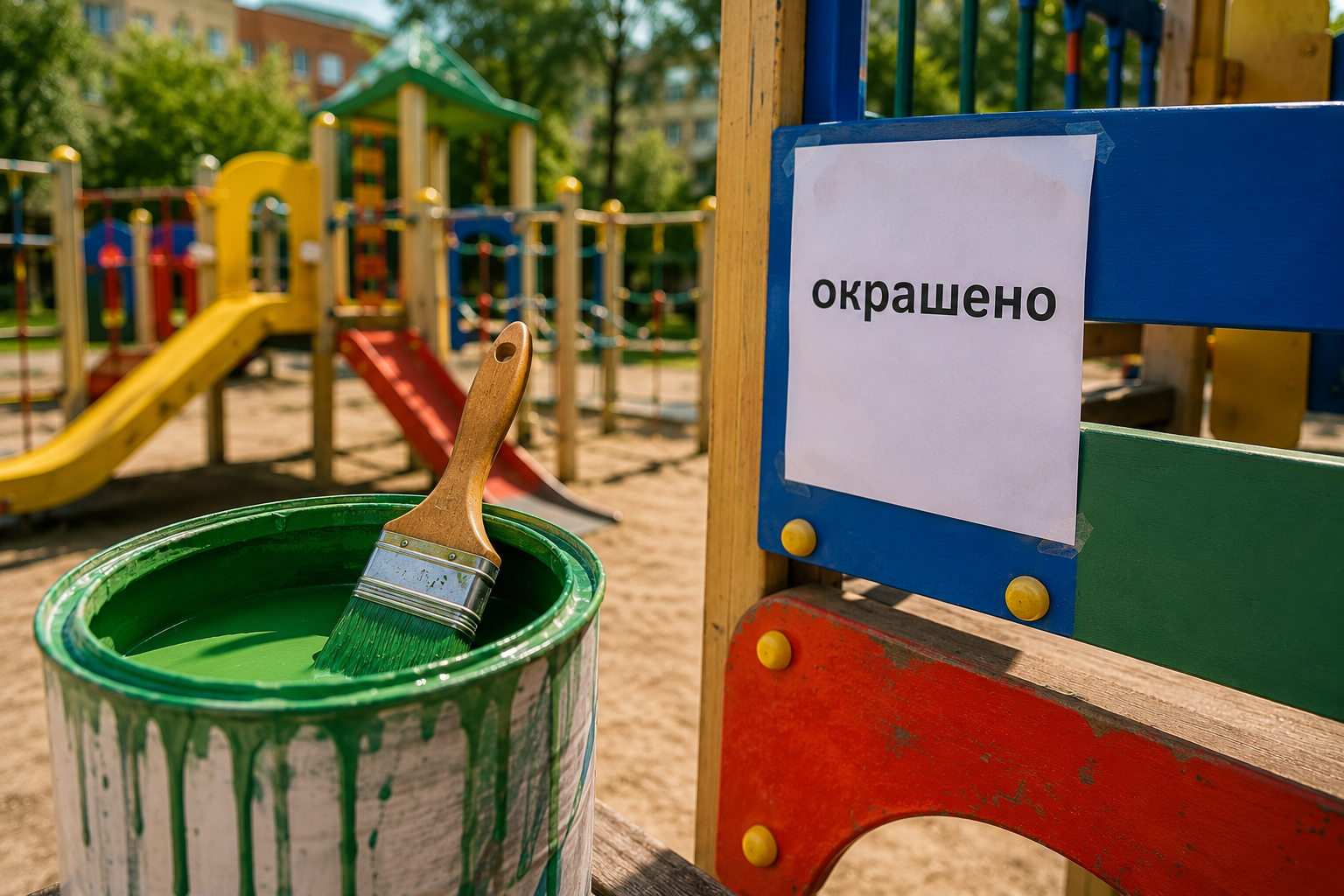 Чем окрашивают детские игровые площадки на заводе и можно ли подкрашивать